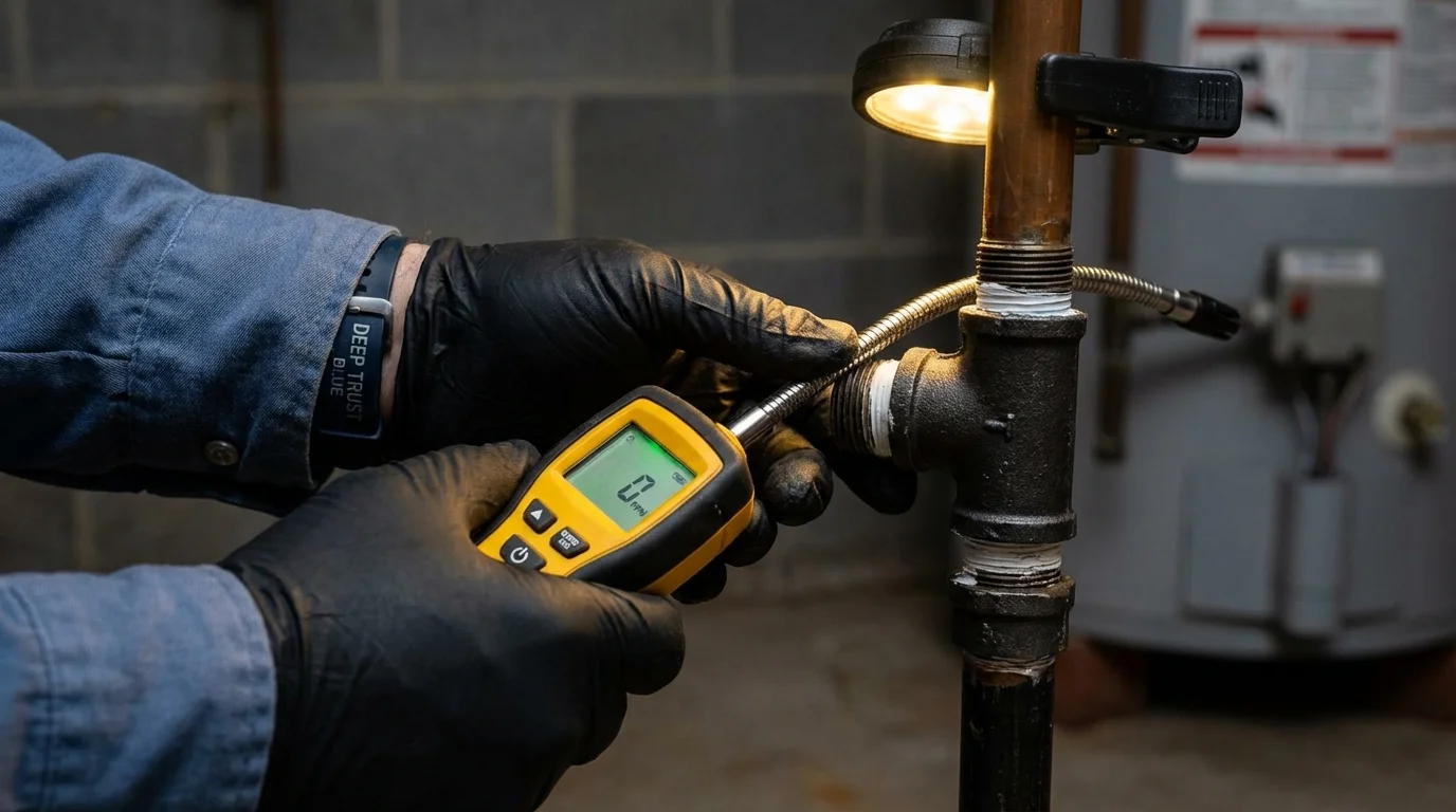 Gas leak detection with electronic sniffer by Johns Plumbing LLC in Brea