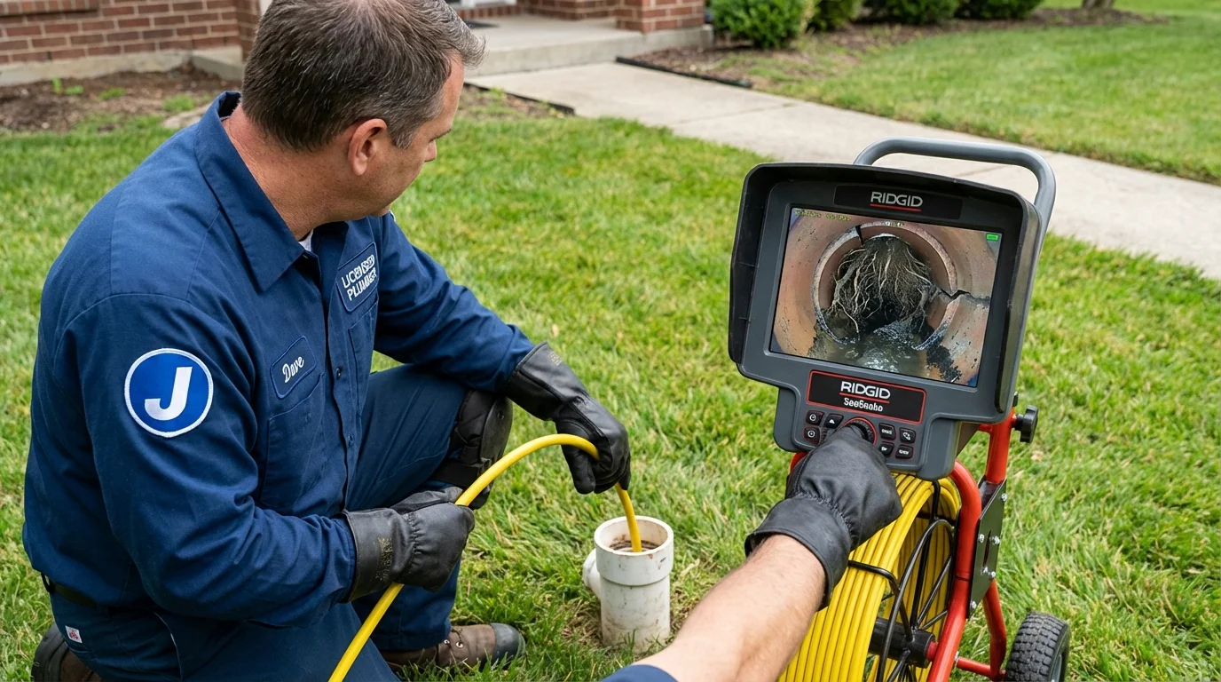 Sewer camera inspection being performed by Johns Plumbing LLC in Brea